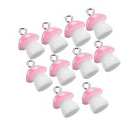 NUOBESTY Lot De 10 Mini Breloques En Forme De Champignon En Résine Rose Style Bijoux