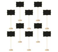 NUOBESTY Lot de 10 Mini-Tableaux Noirs en Bois avec Bords Décoratifs Tableau Mémo Effaçable pour Étiquettes Alimentaires et Décoration de Table pour Maison Bureau et Événements
