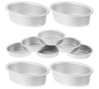 NUOBESTY Lot de 10 Moules à Tarte Ovales Antiadhésifs en Alliage d'Aluminium Mini Moules à Gâteau au Fromage pour Cuisson Maison et Pâtisserie Professionnelle