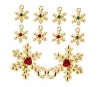 NUOBESTY Lot De 10 Pendentifs De Neige Irisés Pour Décorations De Noël Clés Mini Breloques De Neige En Émail Colliers De Neige Pour Femmes