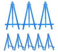 NUOBESTY Lot de 10 Petits Chevalets D’Exposition Bleus en Plastique Mini Chevalets de Table Tripodes pour Photos et Peintures Support Léger Polyvalent pour Décoration Intérieure et