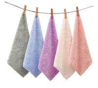 NUOBESTY Lot de 10 Serviettes Démaquillantes en Microfibre de Corail Haute Densité Couleurs Mélangées Serviette Nettoyante Visage Absorbante et Réutilisable Maison Voyages