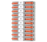 NUOBESTY Lot de 10 sets de Borniers Électriques à Connexion Rapide Gris Clair Pct211 sur Rail Din Connecteurs de Fils Multibrins et Monobrins Raccords Rapides pour Installations