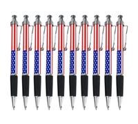 NUOBESTY Lot de 10 stylos à bille rétractables Motif drapeau américain patriotique pour le 4 juillet