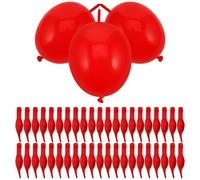NUOBESTY Lot de 100 Ballons Queue de Fête en Latex Rouge 6 Pouces, Décorations Anniversaire et Mariage, Accessoires Photo pour Fêtes et Événements Intérieurs