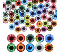NUOBESTY Lot de 100 cabochons Yeux de Dragon - Perles à Fond Plat imprimées Mixtes pour Halloween, pour Loisirs créatifs, Fabrication de Bijoux, Jouets