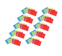 NUOBESTY Lot de 100 Drapeaux à Bâton Portatifs Multicolores 20X28 CM Drapeaux d'Encouragement Légers Hampe pour Événements Sportifs Fêtes et Célébrations en Extérieur
