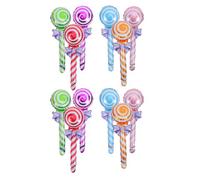 NUOBESTY Lot de 12 Ballons Sucette Géants en Aluminium Rond Jumbo, Couleurs Vives, Gonflables Longue Durée, Décoration Festive Garçon et Filles et Mariage, Accessoire Photo Thème Bonbons