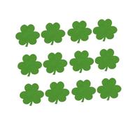 NUOBESTY Lot de 12 Dessous de Verre Trèfle Verts Saint-Patrick, Set Antidérapant Créatif pour Protection de Table, Adaptés à Tasses, Mugs et Verres, Décoration Maison et Bar