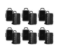 NUOBESTY Lot de 12 Mini Boîtes à Dragées Valise Noire Petite Taille en Plastique Transparent Multifonction, Boîtes de Rangement pour Bonbons Mariage Fête Voyage, Valises à Roulettes