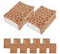 NUOBESTY Lot de 12 Sachets Présents en Papier Imprimé Guépard avec Anses Solides Paquet Décoratifs Recyclables Taille pour Bonbons et Petits Présents pour Fêtes Anniversaire et Shower