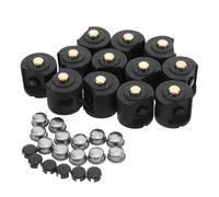 NUOBESTY Lot de 12 sets de Capuchons Métalliques Argentés pour Mini-Interrupteur de Lampe Torche Étanches Joint d'Étanchéité Compatibles Boutons Poussoirs Accessoires de Remplacement