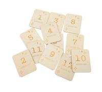 NUOBESTY Lot de 12 Tranches de pour Bébé Cartes Mensuelles Accessoires Photo Conception Unique Panneaux d'Annonce de Naissance Matériau Réutilisable 100 * 78Mm Naturel