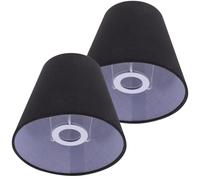 NUOBESTY Lot de 2 Abat-Jour en Tissu Noir pour Lustres et Appliques Murales Accessoires pour Lampes 15 CM de Diamètre Compatibles Lampes de Table et Lampadaires Finition Résistante et