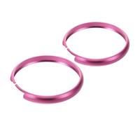 NUOBESTY Lot de 2 Anneaux Décoratifs pour Clés Mini en Alliage D'aluminium, Couleur Rose Foncé, Accessoires Porte-clés Voiture, Coque de Télécommande Petite Taille, Compatible Remplacement