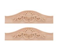 NUOBESTY Lot de 2 Appliques décoratives en Bois Massif sculpté de Style européen pour Meubles, Non peintes, pour armoires, Portes de placards et commodes.