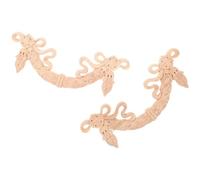 NUOBESTY Lot de 2 Appliques Décoratives en Bois Sculpté 32X10 CM Moulures à Motifs Floraux Européennes pour Porte et Meuble Éléments Décoratifs Naturels en Bois Massif Incrustations