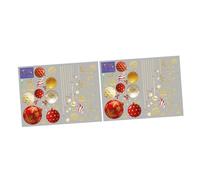 NUOBESTY Lot de 2 Autocollants Muraux de Noël Rouges Décoratifs Stickers pour Fenêtres et Murs Accessoires de Fête Amovibles pour Décoration Intérieure de Chambre et Salon Ambiance
