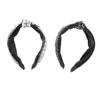 NUOBESTY Lot de 2 Bandeaux Antidérapants Noirs et Blancs, Taille Unique, Couvre-chefs Légers en Tissu pour Femmes, Maquillage et Lavage du Visage, Accessoires Cheveux Femme Élégants