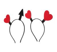 NUOBESTY Lot de 2 Bandeaux de Cœur et Flèche D’Amour Accessoires de Coiffure Saint-Valentin Fabrication Plastique Artisanale Bandeau Cupidon pour Fête et Rendez-vous Romantique