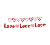 NUOBESTY Lot de 2 Banderoles à Paillettes Saint-Valentin Cœurs Rouges et Mots Love Décoration Suspendue pour Fête Romantique Guirlande Scintillante pour Mariage et Célébrations Festives