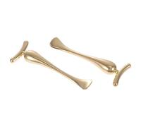 NUOBESTY Lot de 2 Bâtonnets de Massage Visage en Alliage de Zinc Doré, Applicateurs Doubles pour Crème Contour des Yeux, Outils Compacts pour Soin et Absorption Optimale, Usage Quotidien