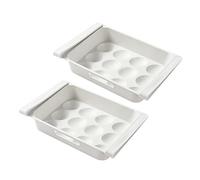 NUOBESTY Lot de 2 Boîtes à Œufs pour Réfrigérateur, Tiroir à 12 Compartiments, Plastique Robuste Transparent, Rangement Pratique Cuisine et Congélateur, Organisateur Anti-roulement des Œufs