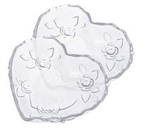 NUOBESTY Lot de 2 Bols en Verre Forme de Cœur Motif Rose Embossé, Design Poli et Surface Lisse, pour Fruits Secs et Bijoux Lors de Fêtes Entre Amis