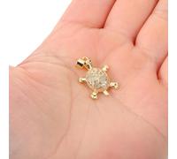 NUOBESTY Lot de 2 Breloques Tortue Marine en Laiton Plaqué Or 18K Strass Pendentifs DIY pour Création de Bijoux Porte-Clés Amulette Accessoires pour Colliers et Bracelets D’Été