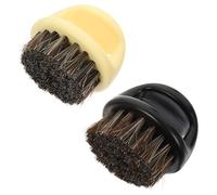 NUOBESTY Lot de 2 Brosses à Barbe pour Hommes Poils de Cheval Naturels Brosse de Nettoyage pour Poils Cassés Taille Compacte Couleurs Noir et Beige Brosse de Toilettage Portative pour