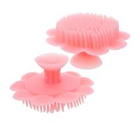 NUOBESTY Lot de 2 Brosses de Massage en Silicone pour Cuir Chevelu Bébé Brosse Douce pour Shampoing et Bain Taille Compacte Couleur Gelée Rose Stimulation Circulatoire et Nettoyage