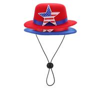 NUOBESTY Lot de 2 Chapeaux Patriotiques Drapeau Américain, Accessoire Photo pour Humains et Animaux de Compagnie, Chapeaux Décoratifs 2 Pièces, Couvre-chefs pour Fête Nationale