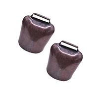 NUOBESTY Lot de 2 Clochettes Épaisses en Fer Rouge Bronze, Petite Taille 26g, Accessoires Animaux de Ferme pour Moutons et Chevaux, Son Net à Longue Portée, Décoration Artisanale Noël