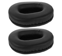 NUOBESTY Lot de 2 Coussinets d'oreille Ovales en Mousse Protéinée Noire 100x80mm, Housses de Rechange Universelles pour Casques Audio, Anti-Transpiration et Isolation Phonique, Confort