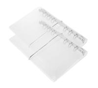 NUOBESTY Lot de 2 couvertures transparentes A6 pour classeur, protection pour carnet de notes, organiseur de cartes photo, enveloppes à 6 anneaux, rechargeables, petit album photo transparent