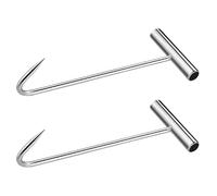 NUOBESTY Lot de 2 Crochets en Acier Inoxydable T 30 CM pour Levage de Plaques D’Égout et Regards Outil Robuste D’Extraction de Couvercles de Drain Crochet de Plaque D’Égout Polyvalent