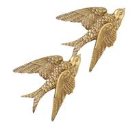 NUOBESTY Lot de 2 Décorations Murales Hirondelle en Résine Petites Sculptures Légères Résistantes aux Intempéries Ornement Mural Artisanal pour Salon Chambre et Jardin