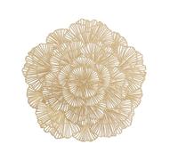 NUOBESTY Lot de 2 Dessous de Plat en PVC Doré Tapis de Table Anti-Brûlure et Isolant Set de Table Créatif de Feuille de Ginkgo Antidérapant pour Salle à Manger et Usage Domestique