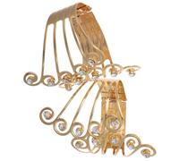 NUOBESTY Lot de 2 Embrasses de Rideaux en Fil Métallique Doré, sans Perçage, Fixation Décorative pour Salon et Chambre, Pince à Rideaux Résistante, Anneau de Maintien Pratique, Style