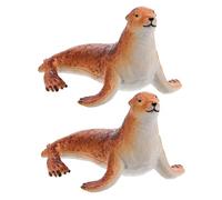 NUOBESTY Lot de 2 Figurines D'otaries en Résine Réaliste, Décoration Miniature pour Aquarium et Bureau, Modèle Créatif de Lionceau de Mer, Ornement Marin Décoratif pour Espace de Travail