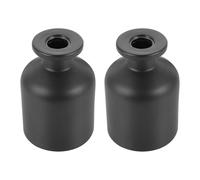 NUOBESTY Lot de 2 Flacons de Parfum en Verre 100Ml Bouteille D’Aromathérapie Noire Mate Diffuseur sans Feu pour Décoration de Salon et Bureau Accessoire Polyvalent pour Spa et Maison