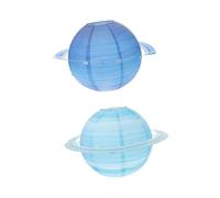 NUOBESTY Lot de 2 Lanternes en Papier Suspendues de Planète Couleurs Bleu Clair et Bleu Foncé Décoration Fête Thème Espace pour Anniversaire Décorations DIY Système Solaire Accessoires