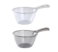 NUOBESTY Lot de 2 Louches Cuisine Transparentes en Plastique à Long Manche, Pelle à Eau Pratique pour Lavage et Arrosage, Ustensiles Cuisine Multifonctions, Accessoire Ménager Ergonomique,