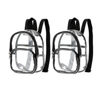 NUOBESTY Lot de 2 mini sacs à dos transparents en PVC, petits sacs étanches à fermeture éclair pour la maternelle, à livres transparents pour l'école maternelle, les voyages, le parc, le