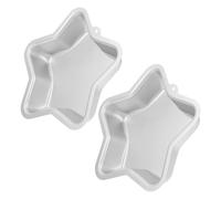 NUOBESTY Lot de 2 Moules à Gâteau en Alliage D’Aluminium Antiadhésif D’Étoile à 5 Branches Diamètre Moyen pour Pâtisserie Maison Cupcakes et Desserts Festifs