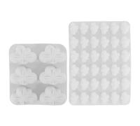 NUOBESTY Lot de 2 Moules Pâtisserie en Silicone Blanc Antiadhésif 36 Petits Nuages 6 Grands Nuages Moules à Chocolat Bonbons et Biscuits pour Cuisson Maison et Décoration Gourmande