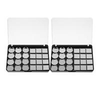 NUOBESTY Lot de 2 Palettes Magnétiques Vides 24 Compartiments pour Fards à Paupières, Boîtiers Métalliques Noirs, Plateau à Paupières Vide Maquillage DIY et Rangement Cosmétique Compact