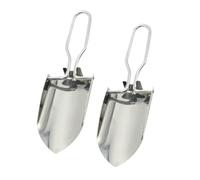 NUOBESTY Lot de 2 Pelles de Jardin Pliantes en Acier Inoxydable Mini Kit d'Outils de Jardinage Légers et Compacts Plantation de Fleurs en Extérieur