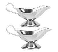 NUOBESTY Lot de 2 Pichets à Sauce en Acier Inoxydable 304 90 Ml Saucières pour Vinaigrette et Sirop Ustensiles Cuisine Professionnels pour Restaurant et Table