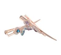 NUOBESTY Lot de 2 pinces à cheveux en alliage avec strass bleus et violets grandes pinces bec de canard pour cheveux fins et épais épingles fantaisie pour mariée et événements festifs